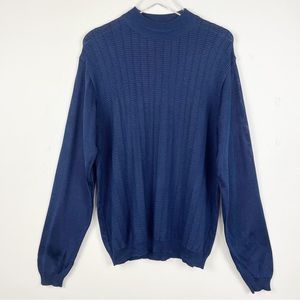 Kilburne & Finch Blue Long Sleeve Rayon Cotton Pullover Sweater Top